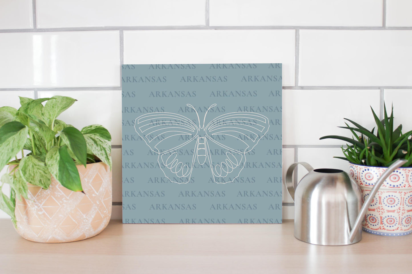 Modern Minimalist Arkansas Diana Fritillary Butterfly | Wood Sign | Eaches | Min 2