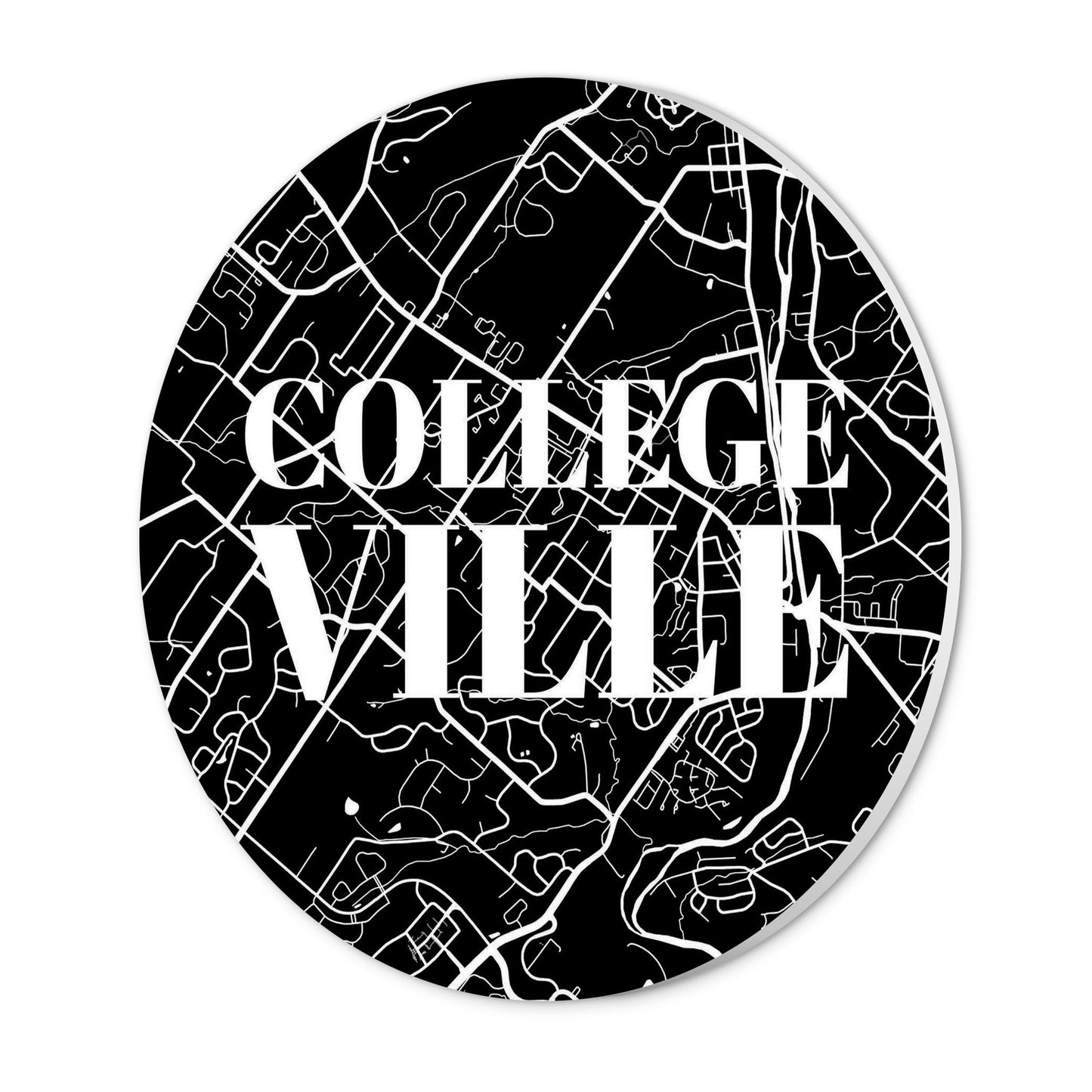 Minimalistic B&W Pennsylvania Collegeville Map | Wood Sign | Eaches | Min 1