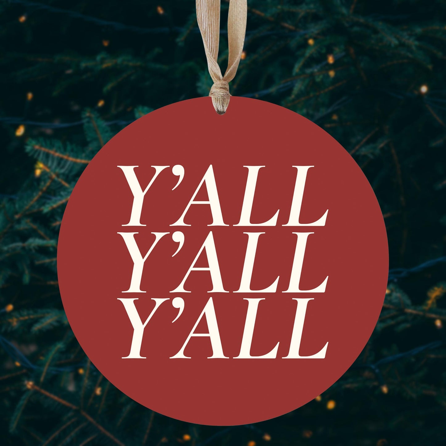 Modern Minimalist Oklahoma Yall | Wood Ornament | Eaches | Min 1