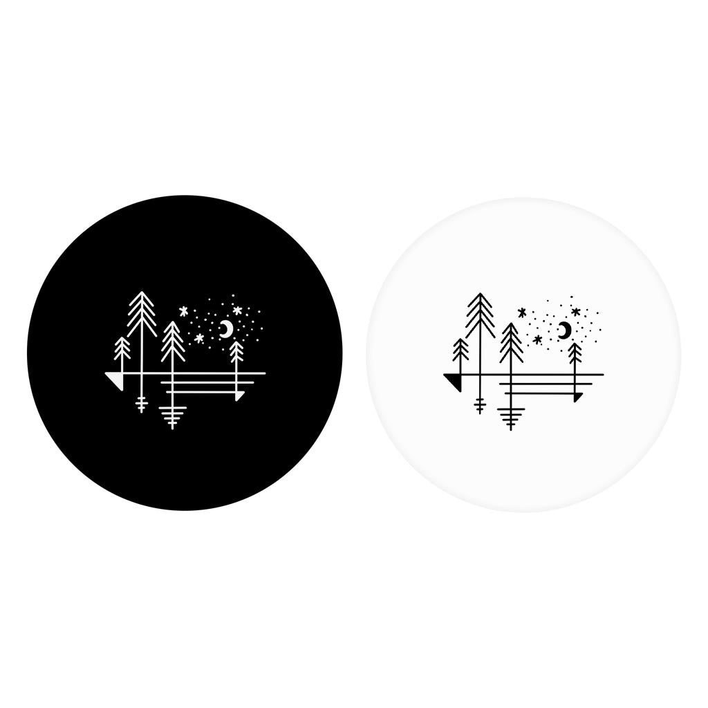 Minimalistic Tree Line Drawings | Absorbent Car Coasters | Set of 2 | Min 4