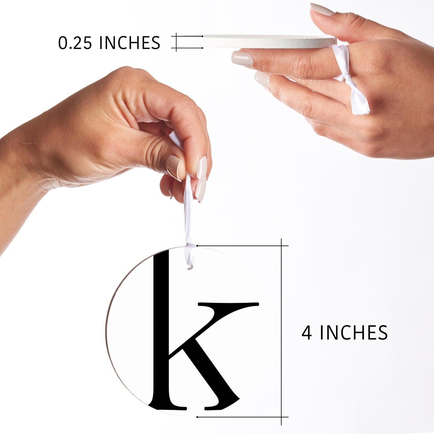 Minimalist Monogram K| Wood Ornament | Eaches | Min 6