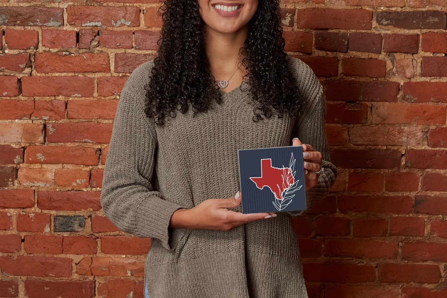 Modern Minimalist Texas Colors Shape Leaf | Wood Block | Eaches | Min 4