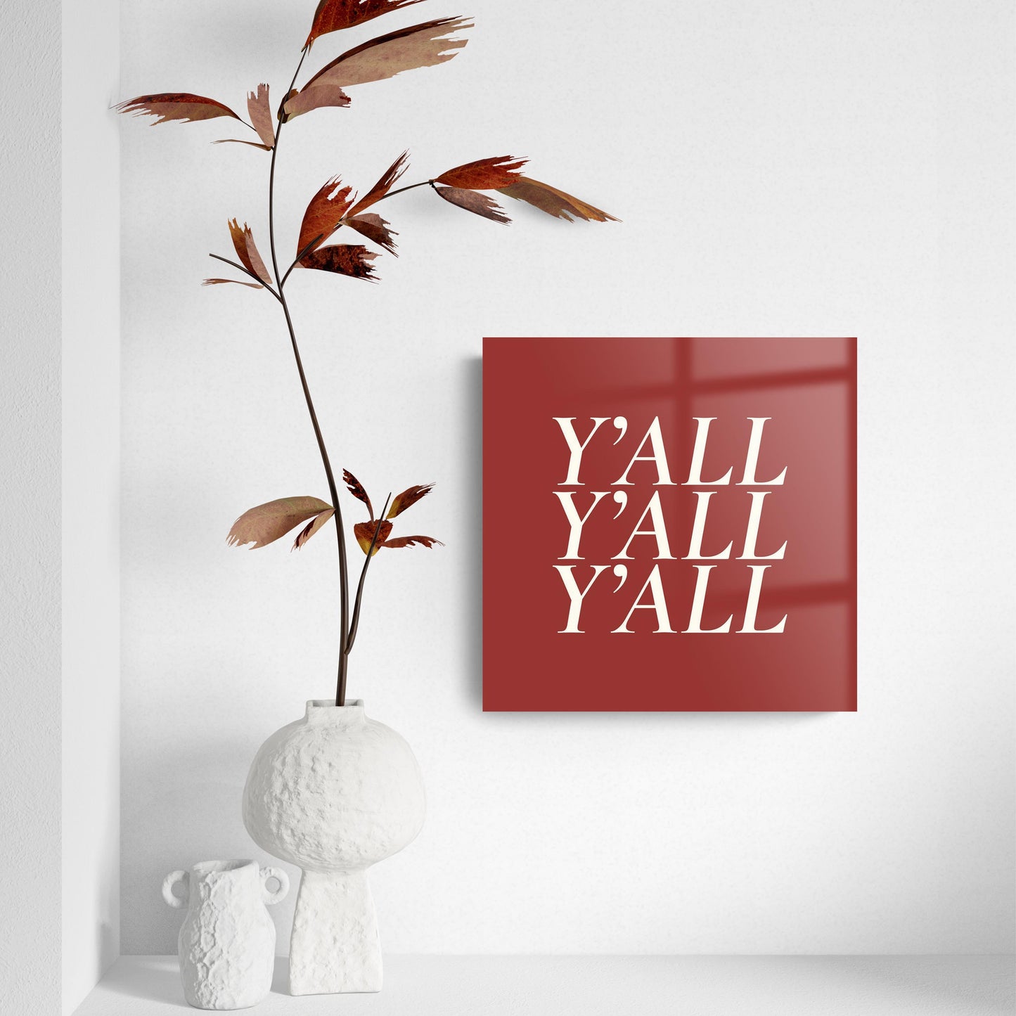 Modern Minimalist Oklahoma Yall | Hi-Def Glass Art | Eaches | Min 2