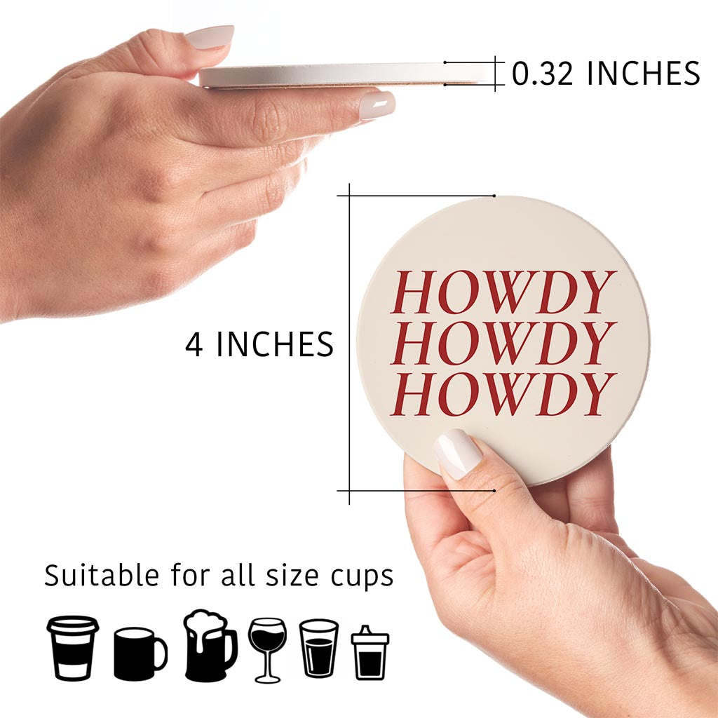 Modern Minimalist Texas Howdy | Absorbent Coasters | Set of 4 | Min 2