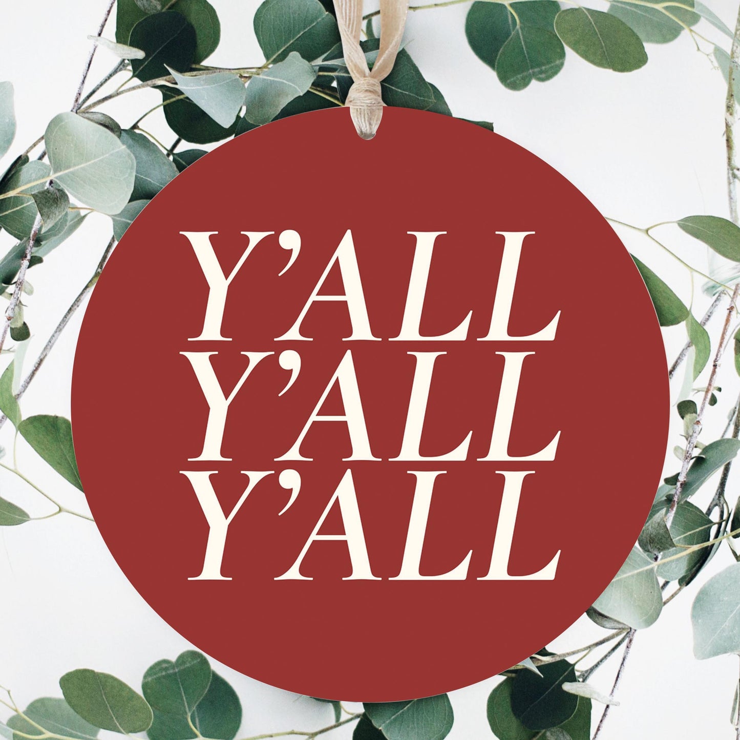 Modern Minimalist Oklahoma Yall | Wood Ornament | Eaches | Min 1