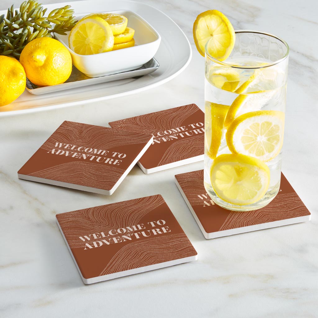 Modern Minimalist Pennsylvania Adventure Quip | Absorbent Coasters | Set of 4 | Min 2