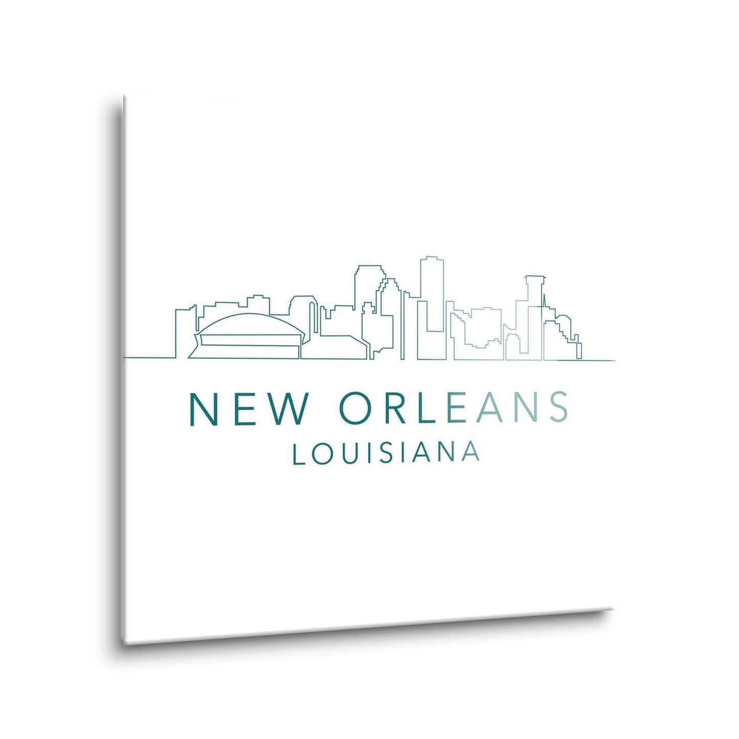 Blue White New Orleans Skyline | Hi-Def Glass Art | Eaches | Min 2