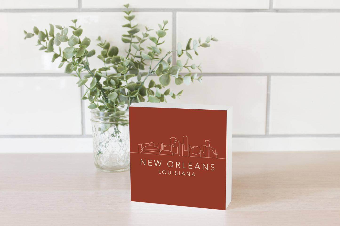 Louisiana Colorful New Orleans Skyline | Wood Block | Eaches | Min 4