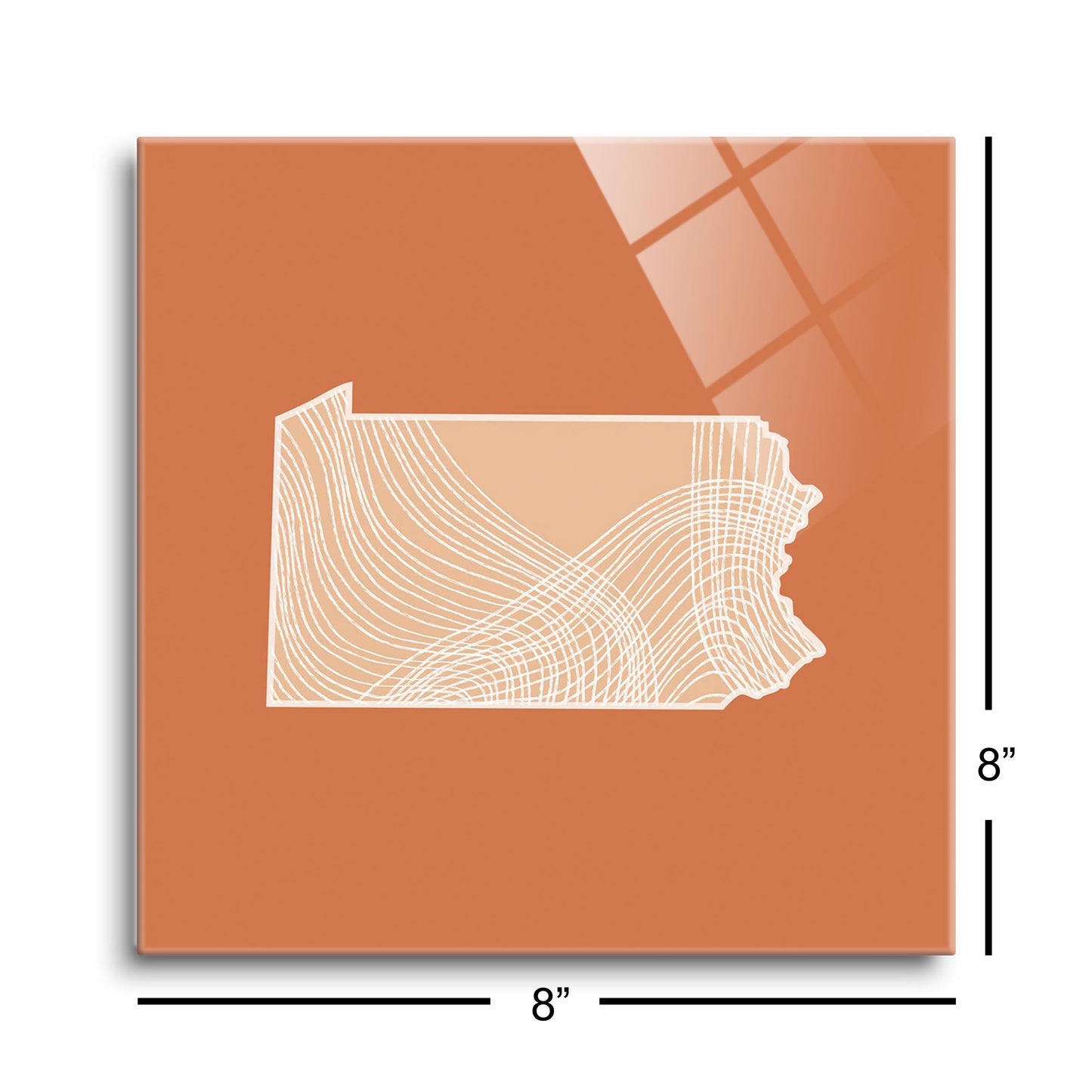Modern Minimalist Pennsylvania State Lines Light | Hi-Def Glass Art | Eaches | Min 2