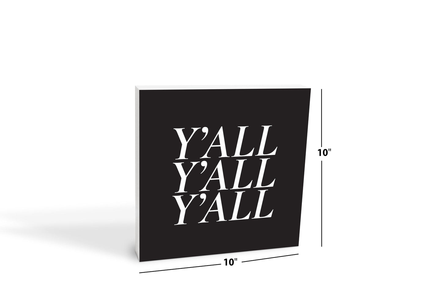Minimalistic B&W Texas Yall | Wood Block | Eaches | Min 2