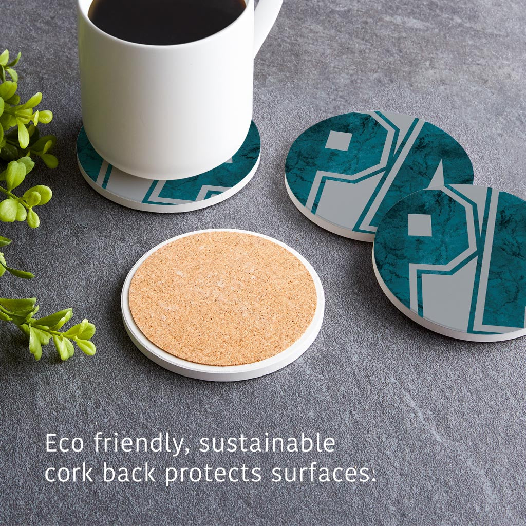 Modern Minimalist Pennsylvania Grey Initials | Absorbent Coasters | Set of 4 | Min 2