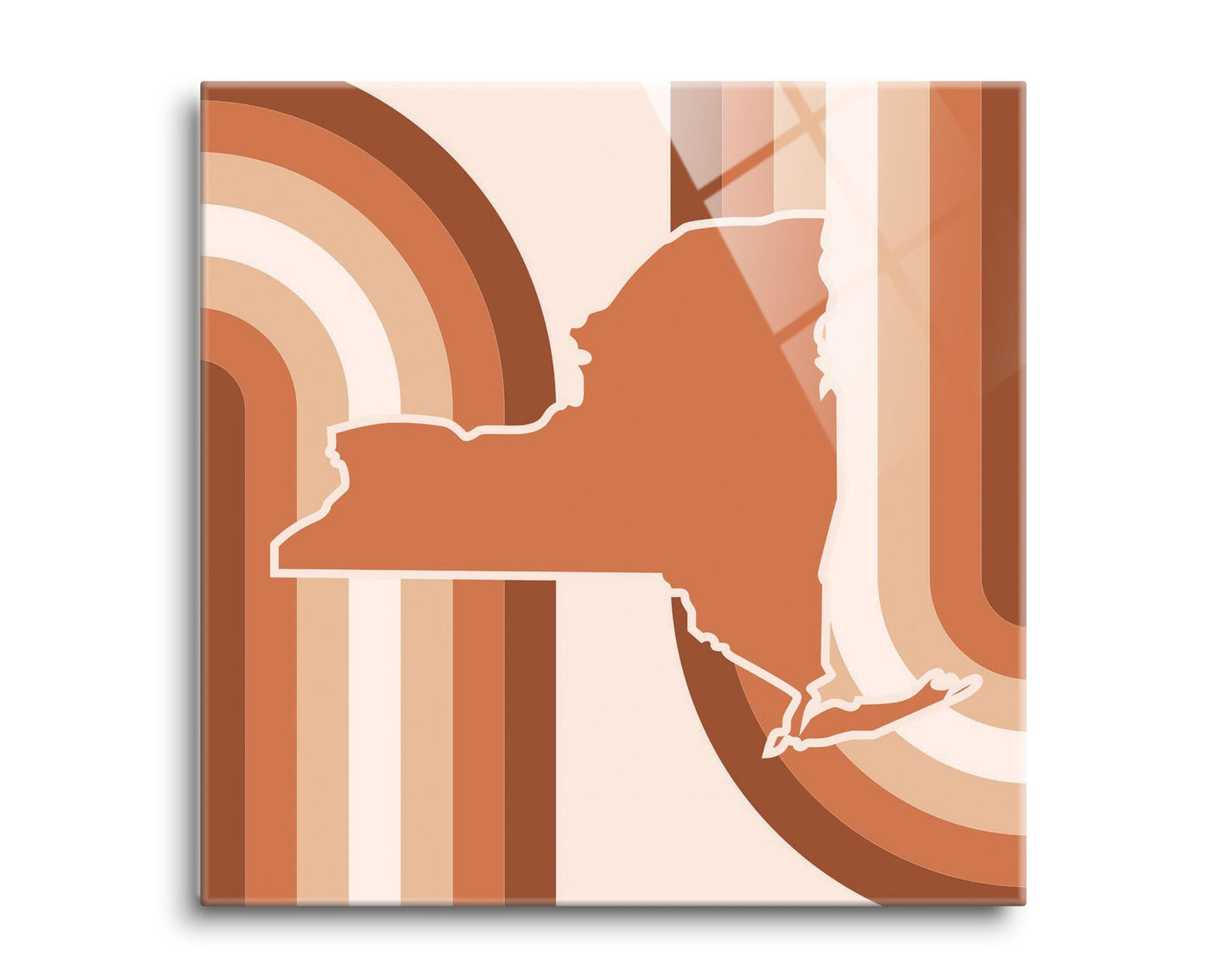 Modern Minimalistic New York Retro Thick Line | Hi-Def Glass Art | Eaches | Min 2
