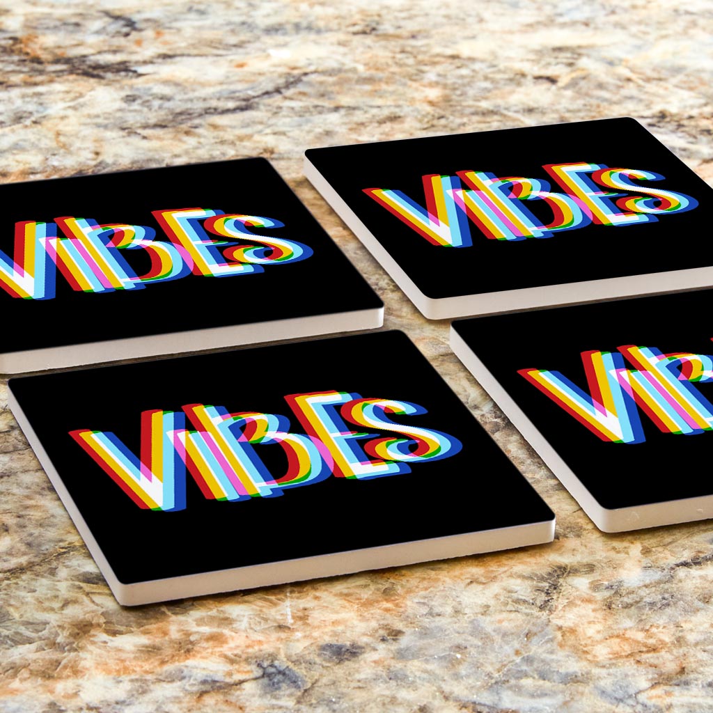Funky Vibes Illusion In Black| Absorbent Coasters | Set of 4 | Min 2
