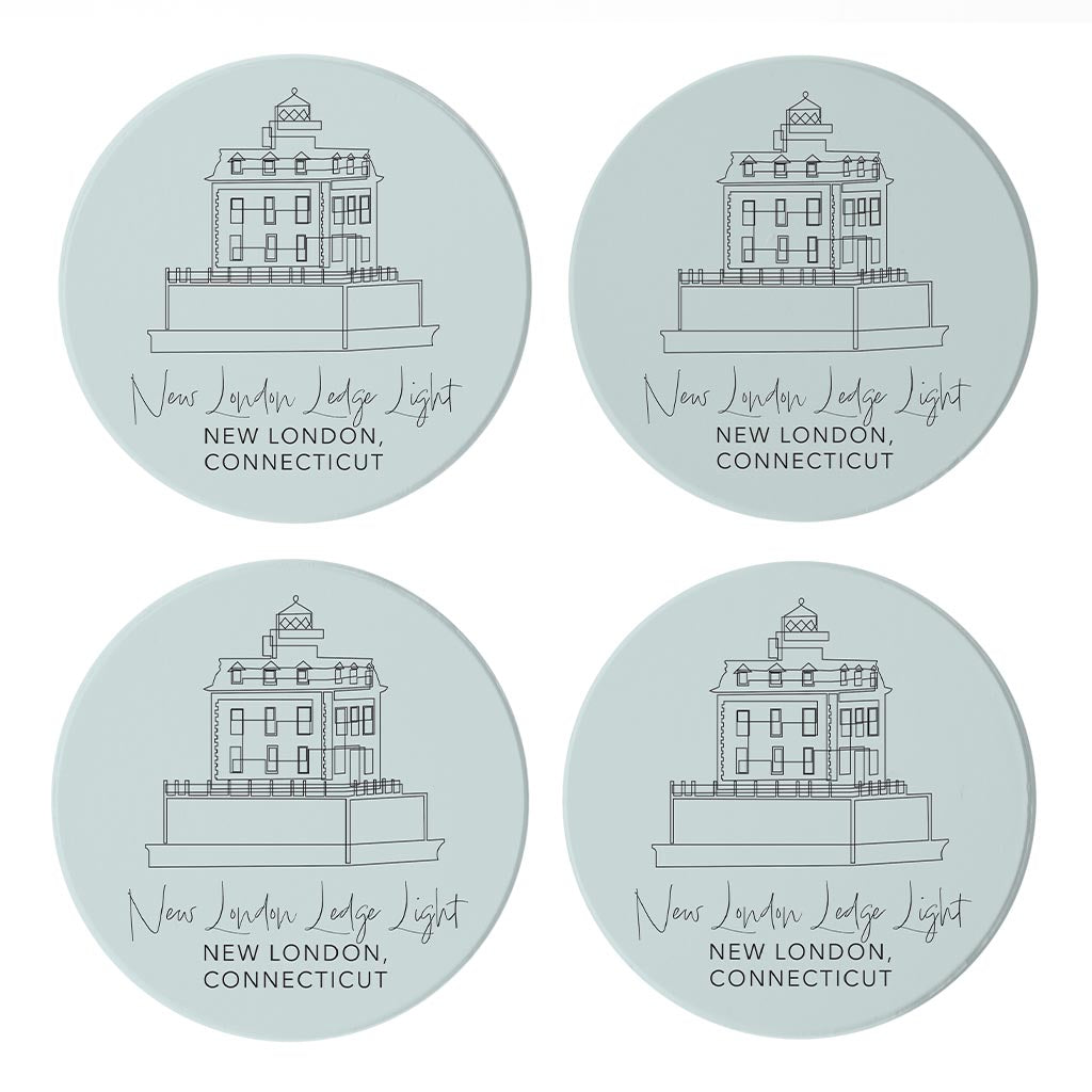 New London Lodge Light Muted Coastal| Absorbent Coasters | Set of 4 | Min 2