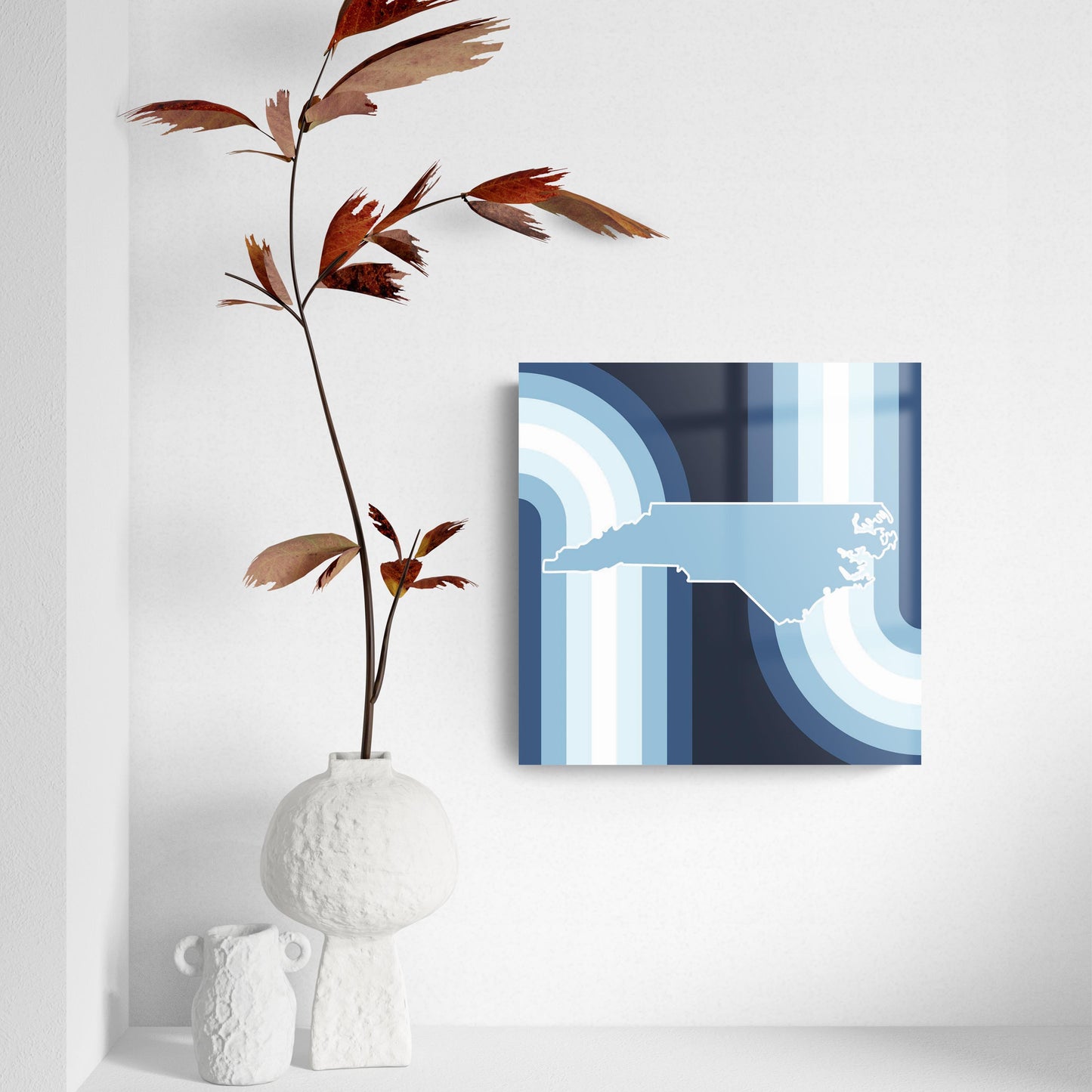 Blue Shades North Carolina State Retro Thick Lines | Hi-Def Glass Art | Eaches | Min 2