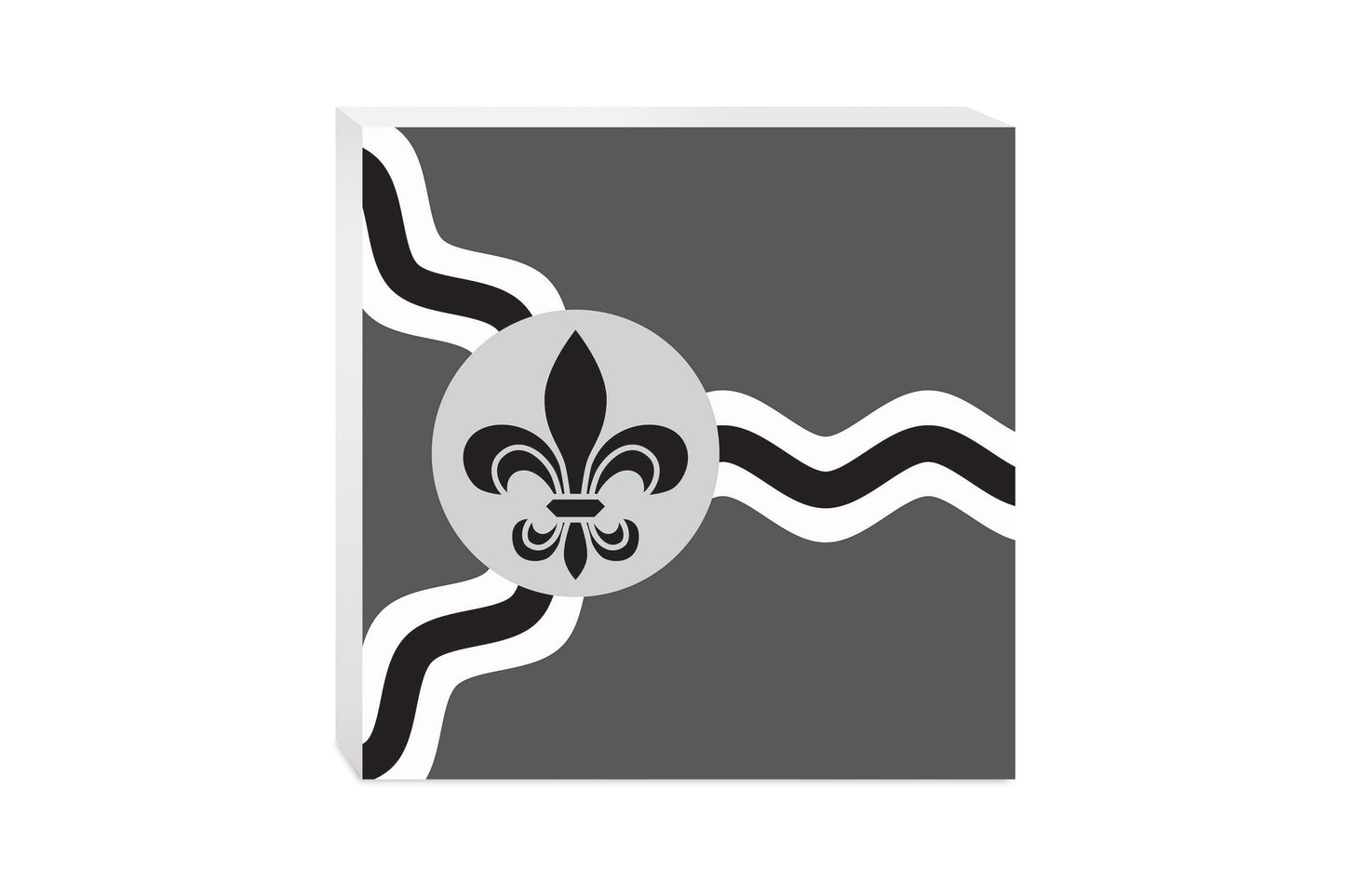 Minimalist B&W Missouri St Louis Flag | Wood Block | Eaches | Min 2