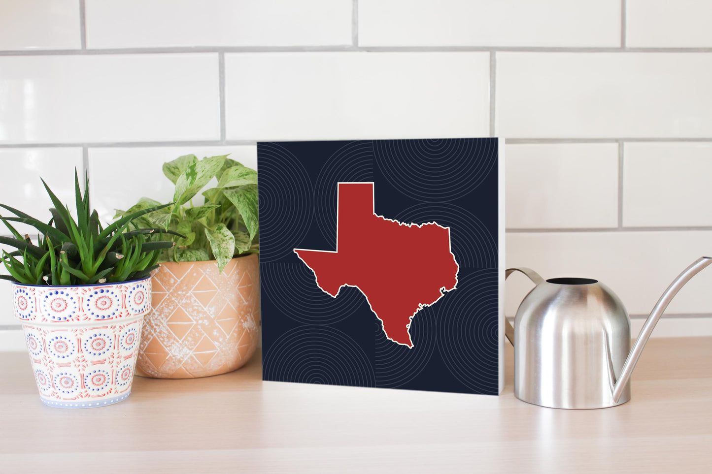 Modern Minimalist Texas Colors Shape | Wood Block | Eaches | Min 2