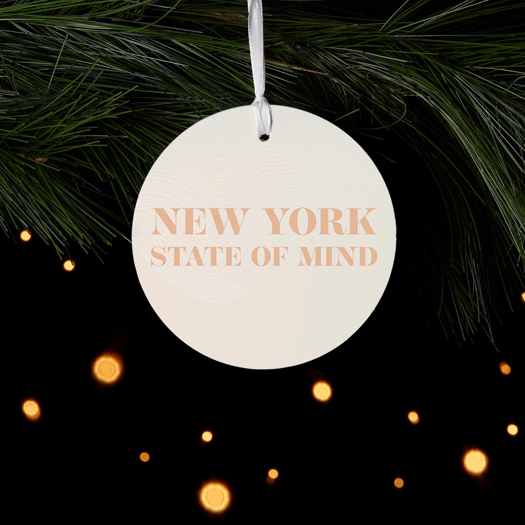 Modern Minimalist New York State Of Mind | Wood Ornament | Eaches | Min 6
