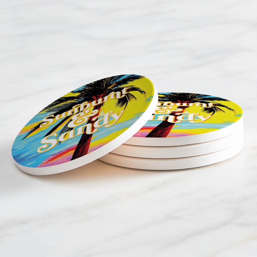 Sunburnt Sandy | Absorbent Coasters | Set of 4 | Min 2