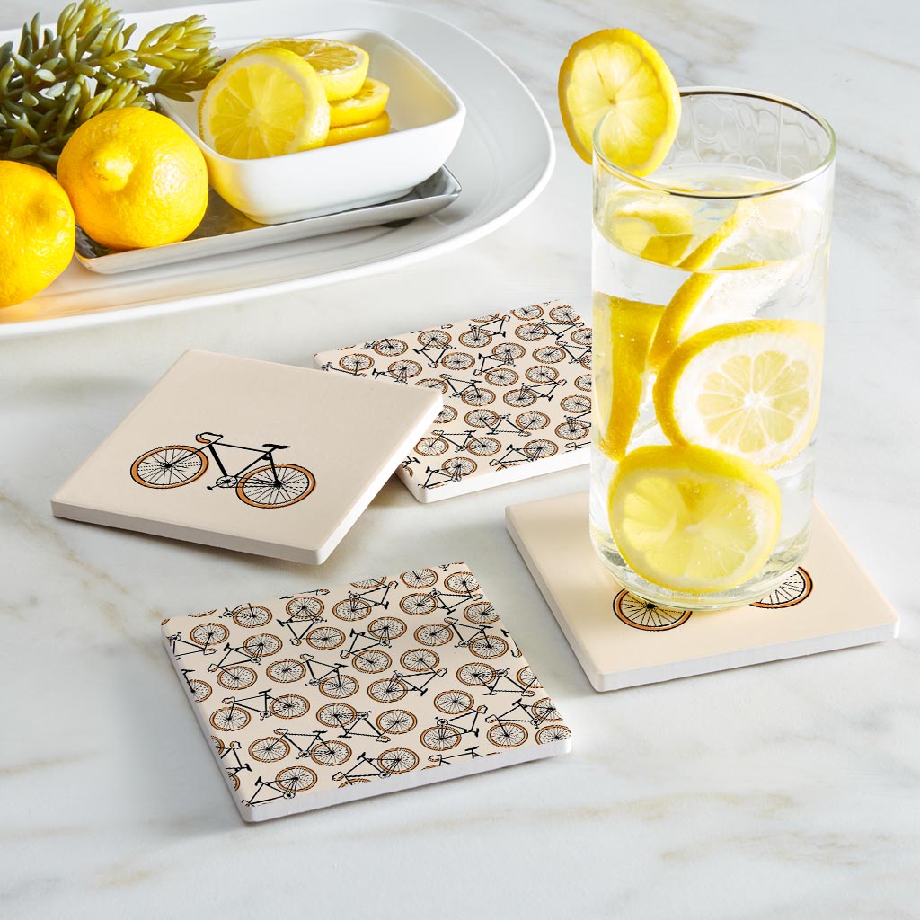 Vintage Bike With Pattern| Absorbent Coasters | Set of 4 | Min 2