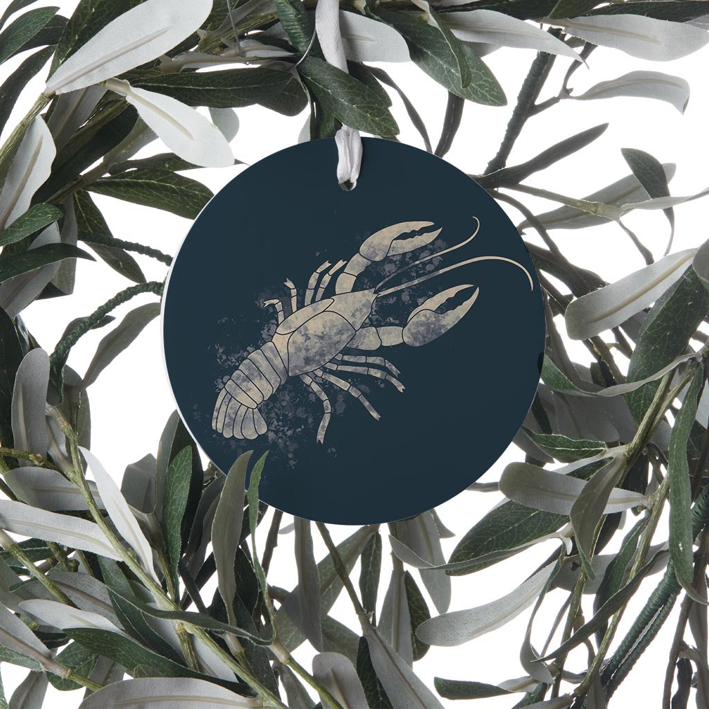 Modern Minimalist Louisiana Crawfish Water Color| Wood Ornament | Eaches | Min 6