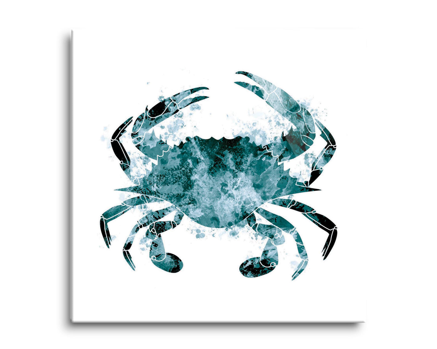 Blue White Water Color Blue Crab | Hi-Def Glass Art | Eaches | Min 2