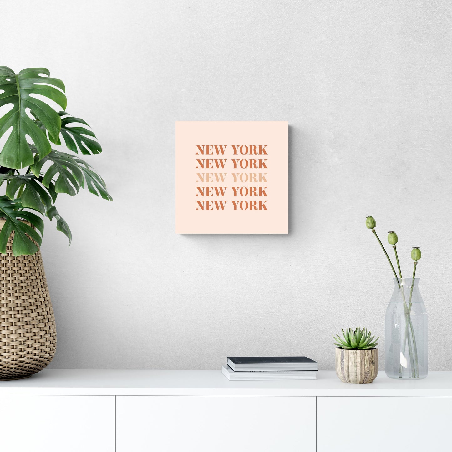 Modern Minimalist New York Repeated Light | Wood Sign | Eaches | Min 2