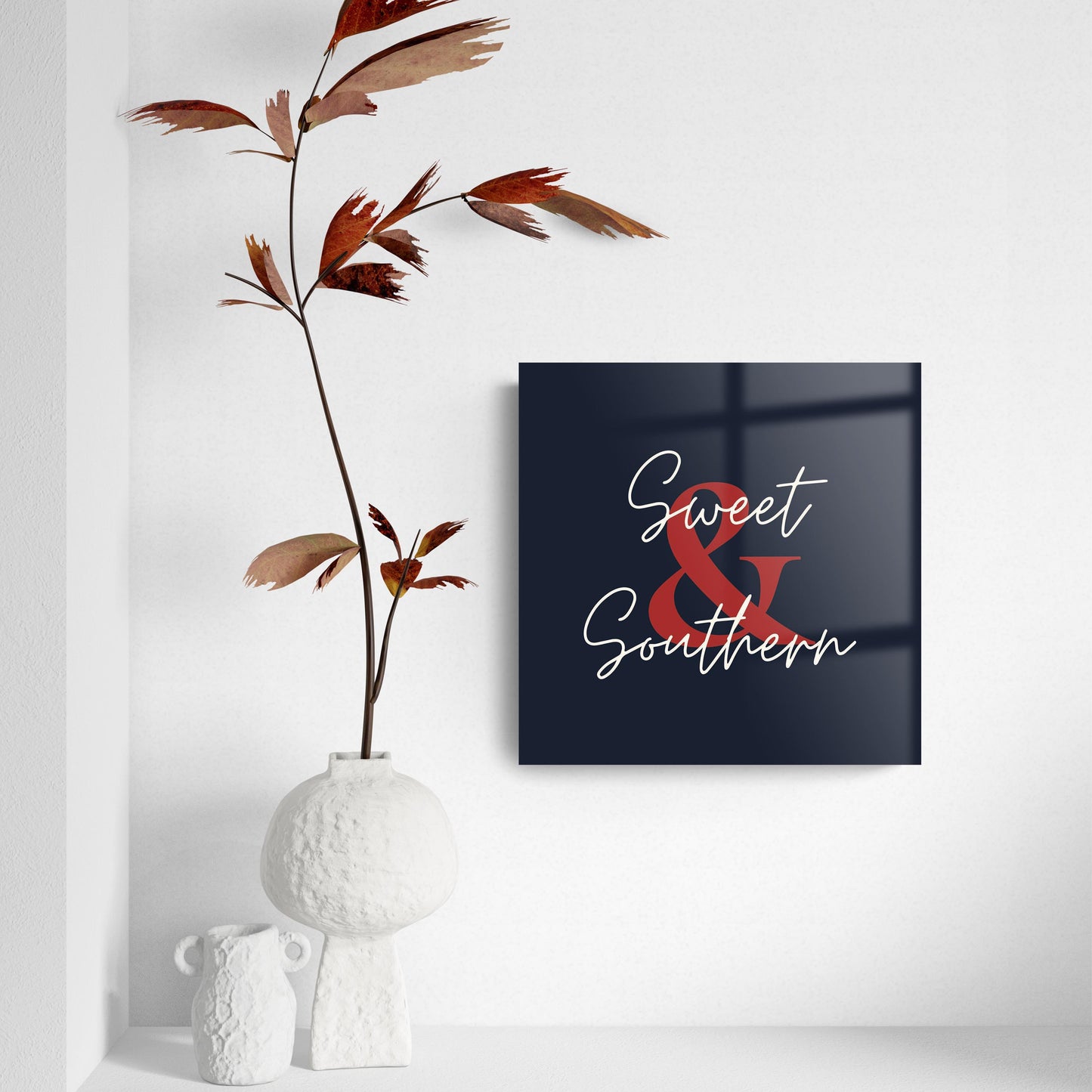 Modern Minimalist Texas Colors Sweet Southern | Hi-Def Glass Art | Eaches | Min 2