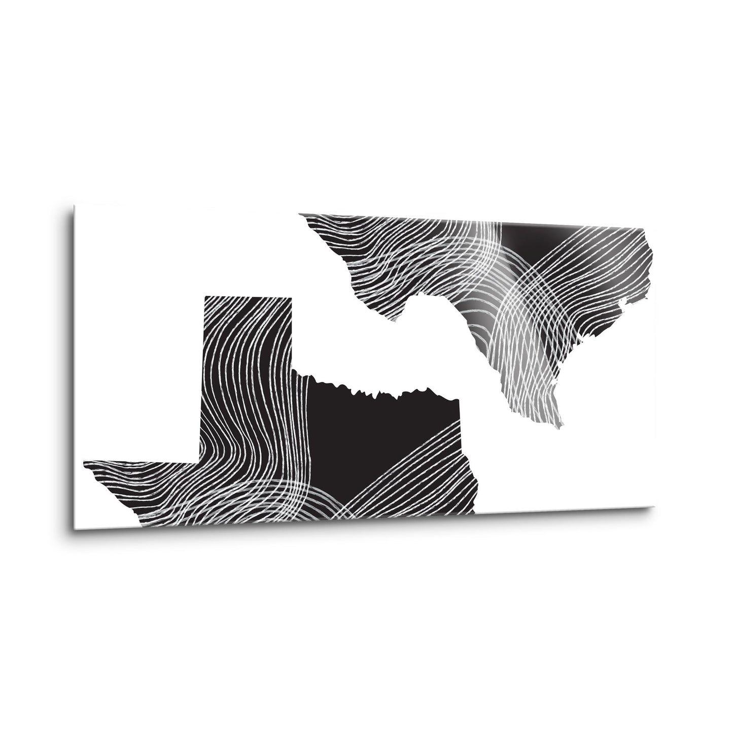 Modern Texas State Shape With Fluid Lines | Hi-Def Glass Art | Eaches | Min 2