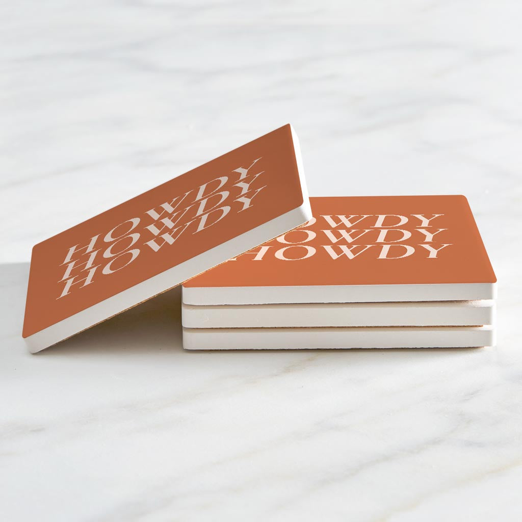 Modern Minimalist Texas Howdy | Absorbent Coasters | Set of 4 | Min 2