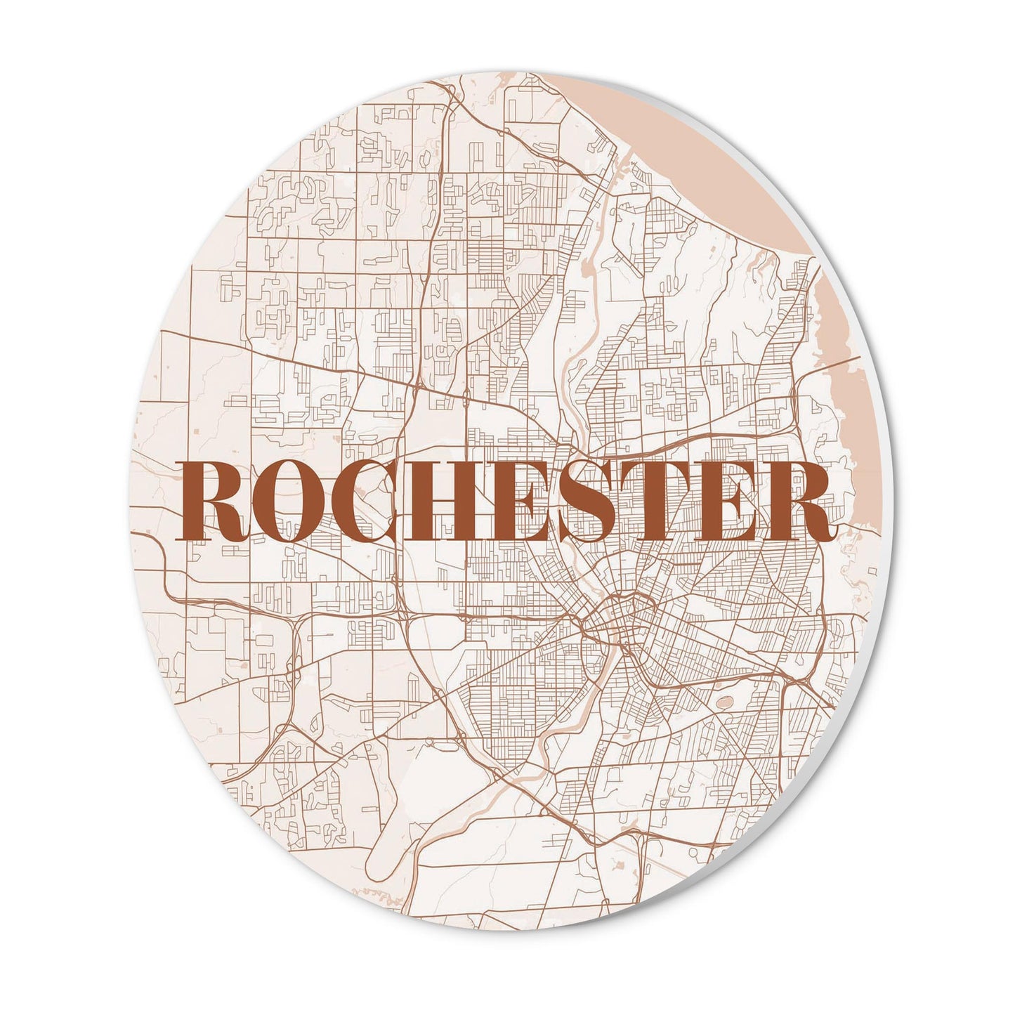 Modern Minimalist New York Rochester Map | Wood Sign | Eaches | Min 1