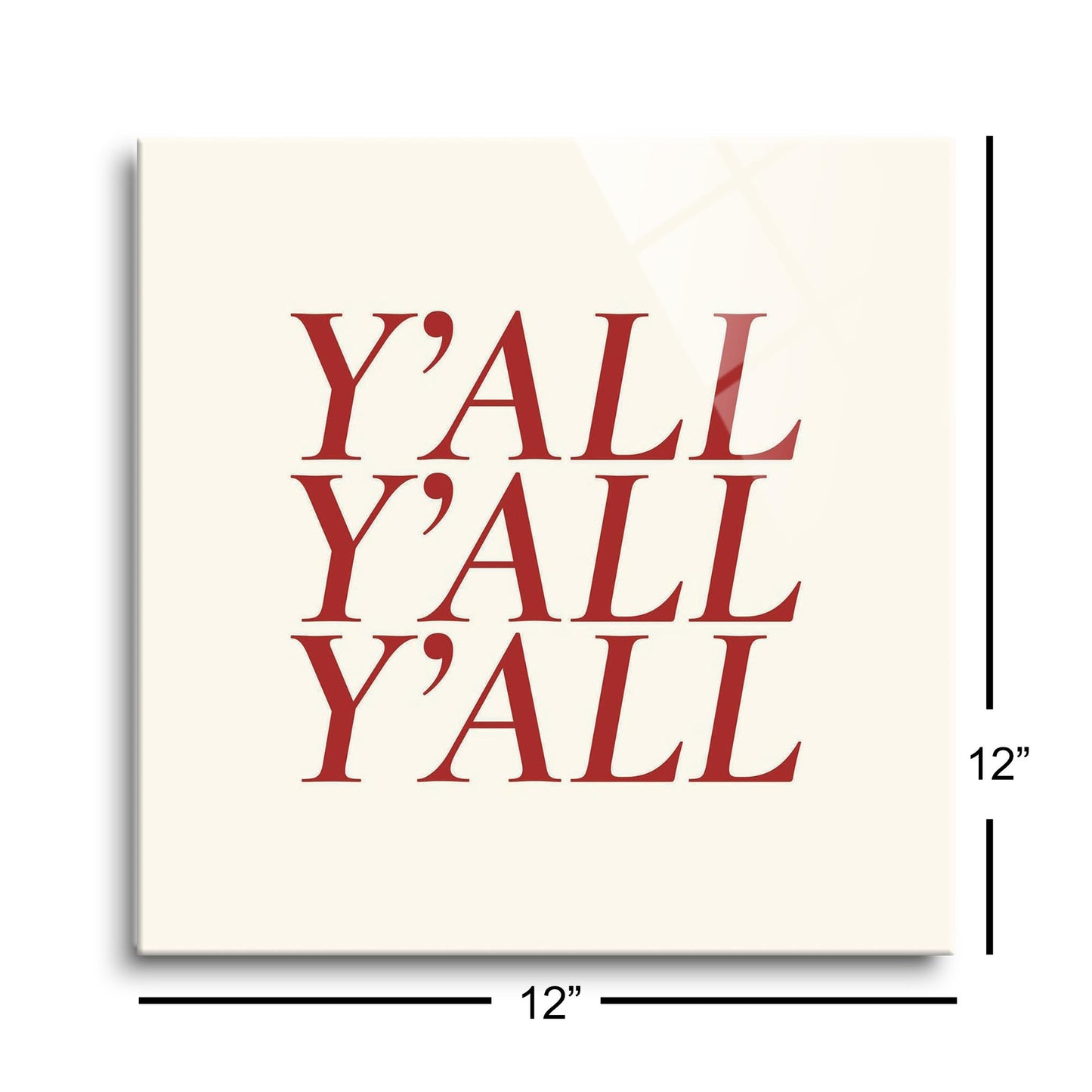 Modern Minimalist Texas Colors Yall | Hi-Def Glass Art | Eaches | Min 1