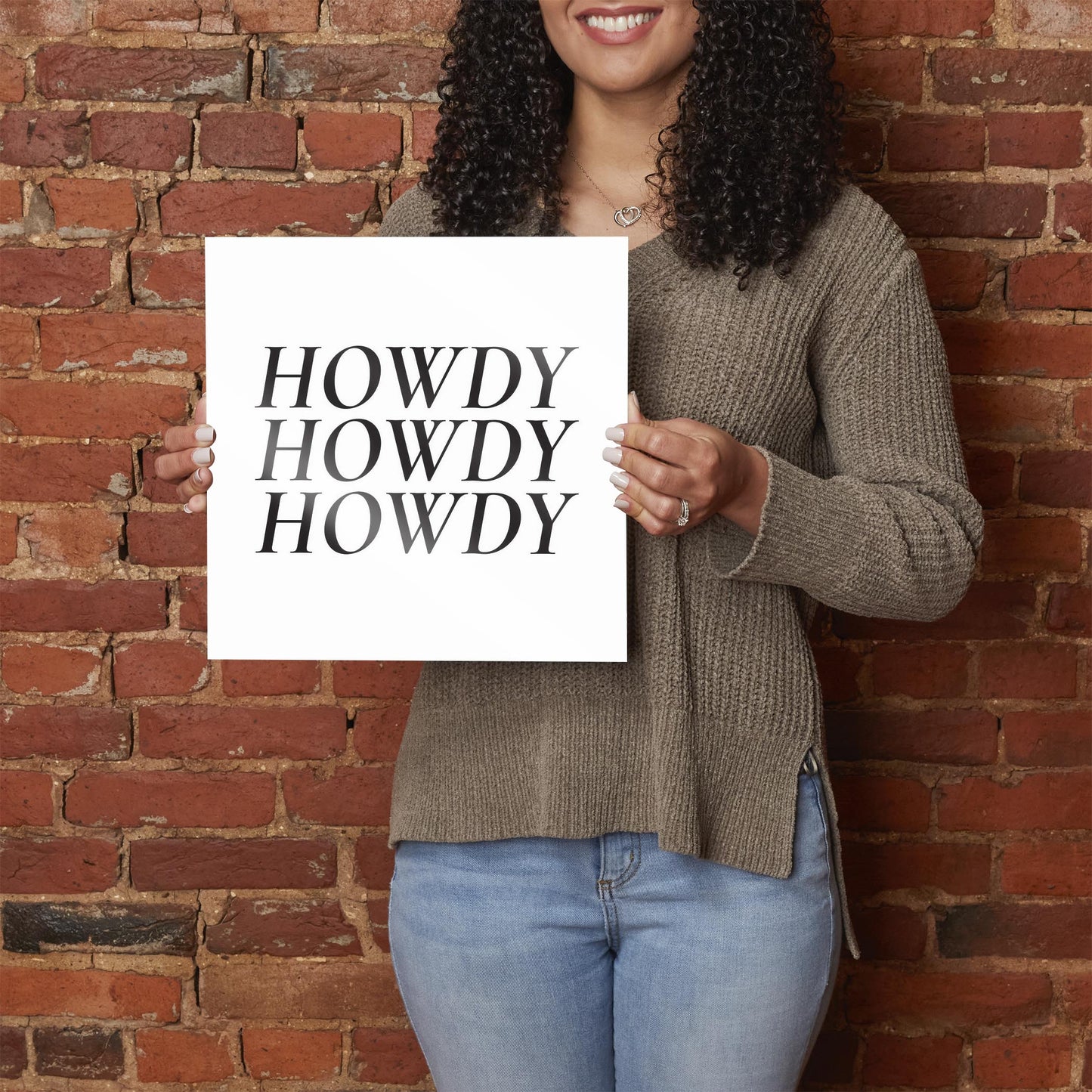 Minimalistic B&W Texas Howdy | Hi-Def Glass Art | Eaches | Min 1