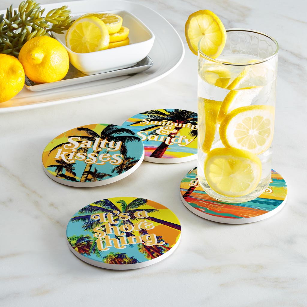 Bright Florida Palm Trees| Absorbent Coasters | Set of 4 | Min 2