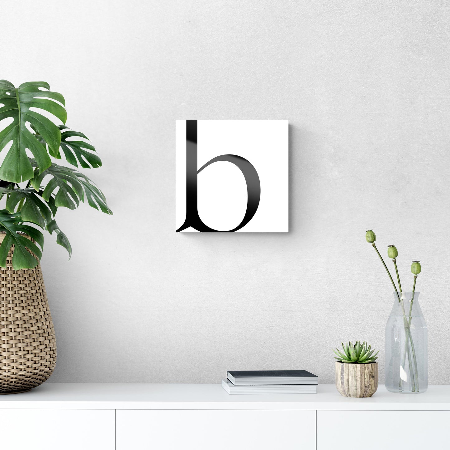 Minimal Monogram B | Hi-Def Glass Art | Eaches | Min 1