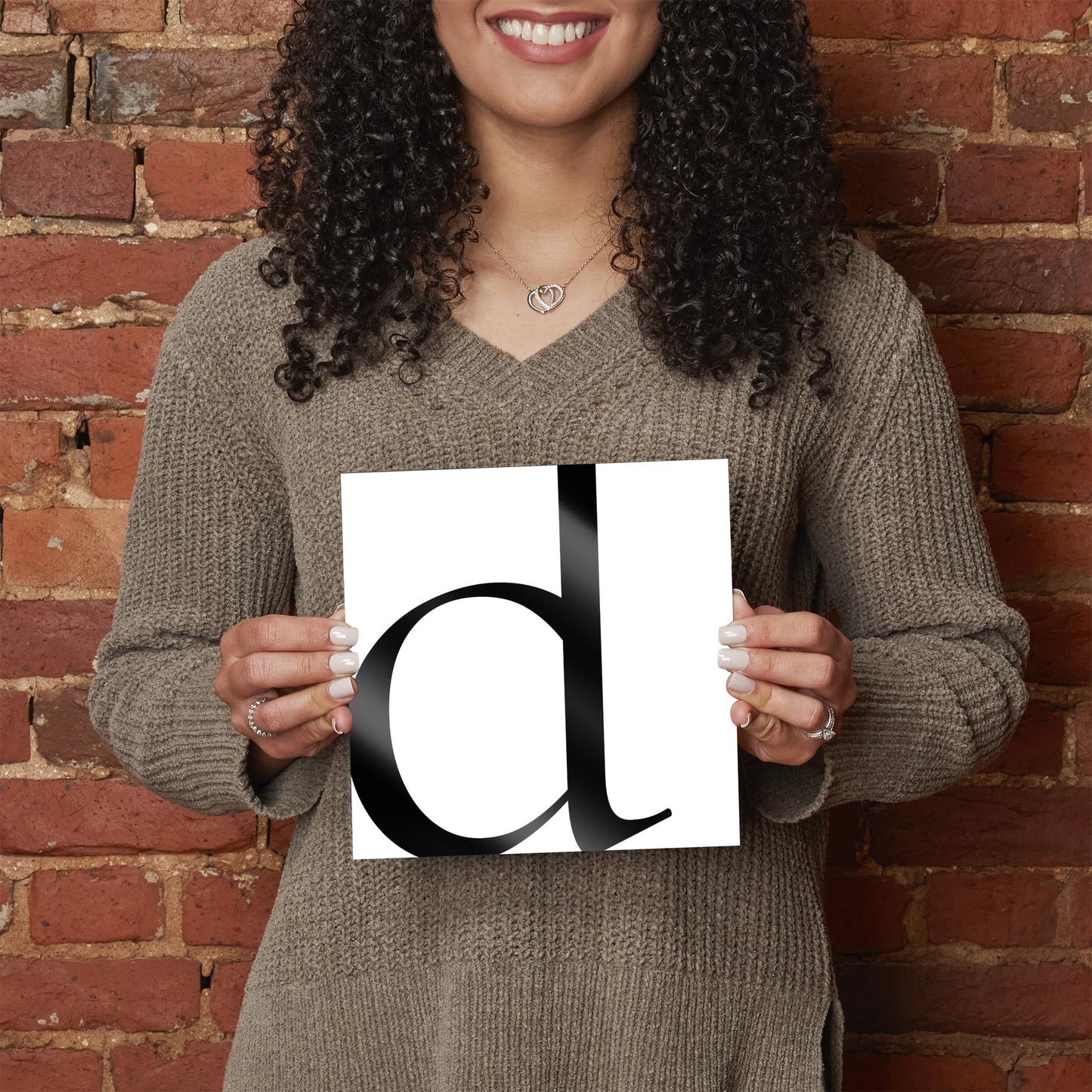 Minimal Monogram D | Hi-Def Glass Art | Eaches | Min 2