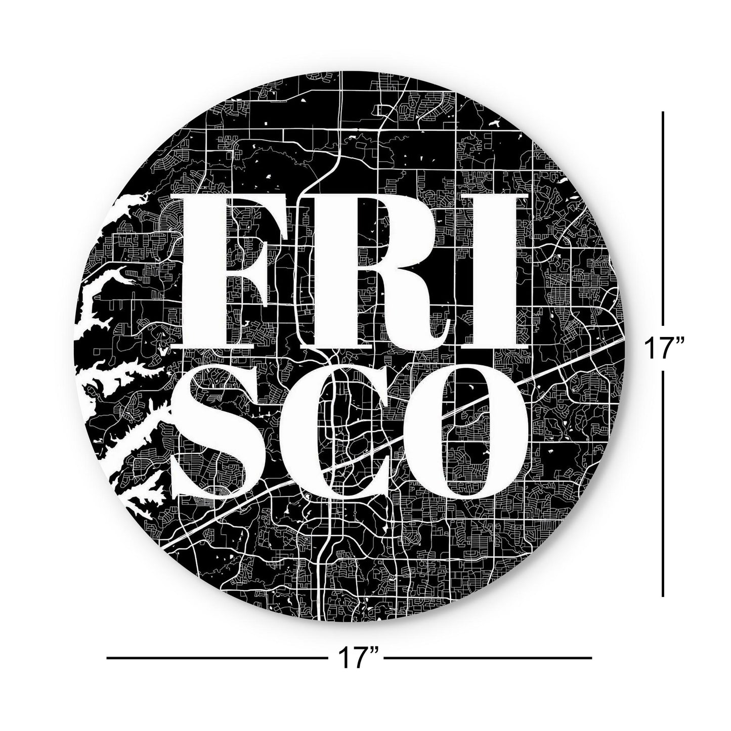 Minimalistic B&W Texas Frisco Map | Wood Sign | Eaches | Min 1
