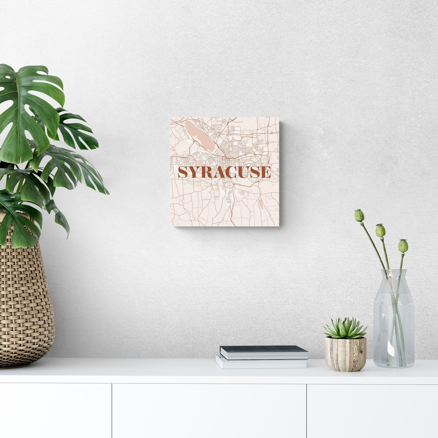 Modern Minimalist New York Syracuse Map | Wood Sign | Eaches | Min 2