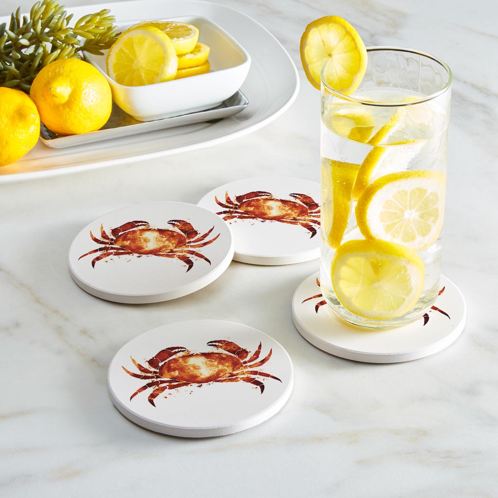 East Coast Water Color Crab| Absorbent Coasters | Set of 4 | Min 2