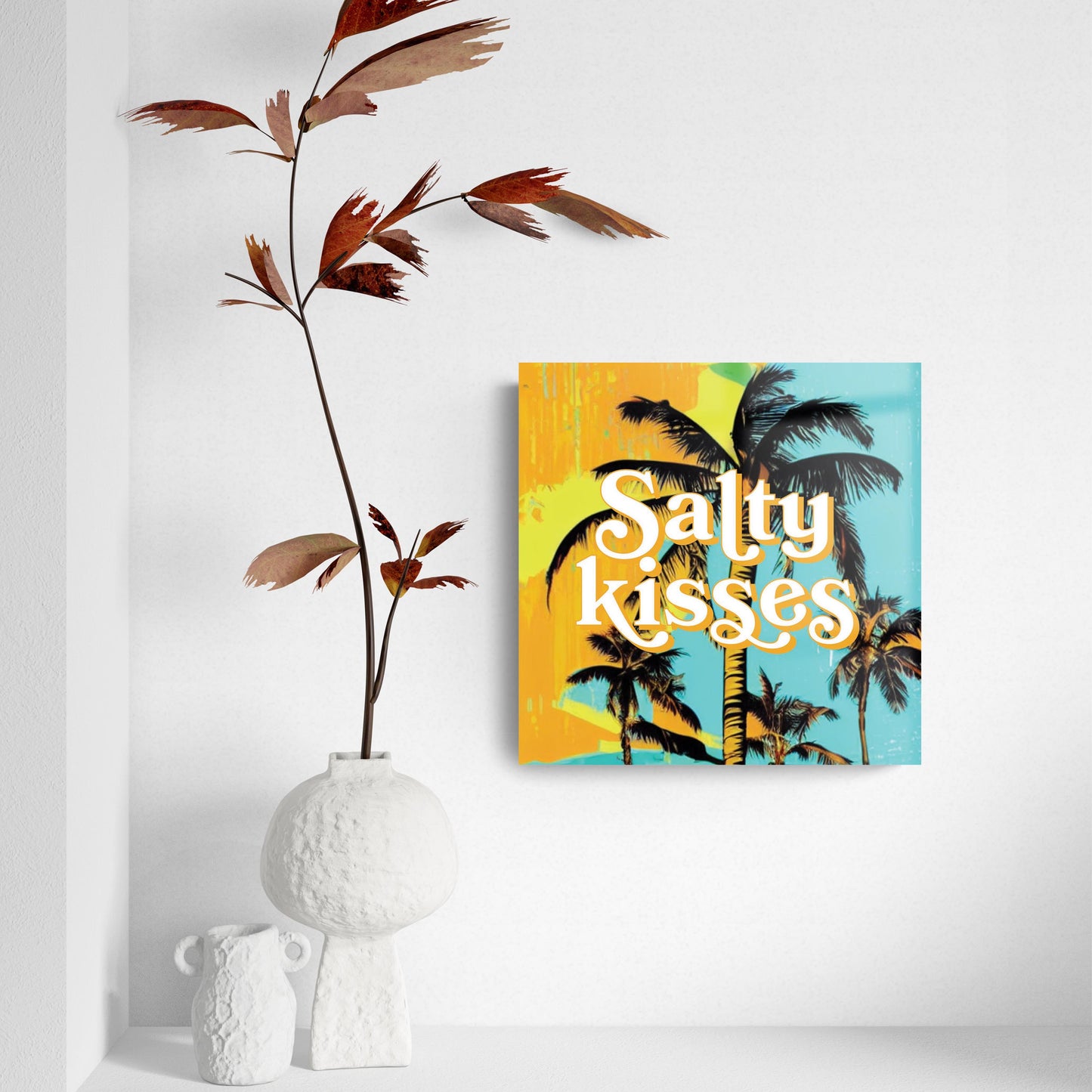 Salty Kisses Palm Trees | Hi-Def Glass Art | Eaches | Min 2