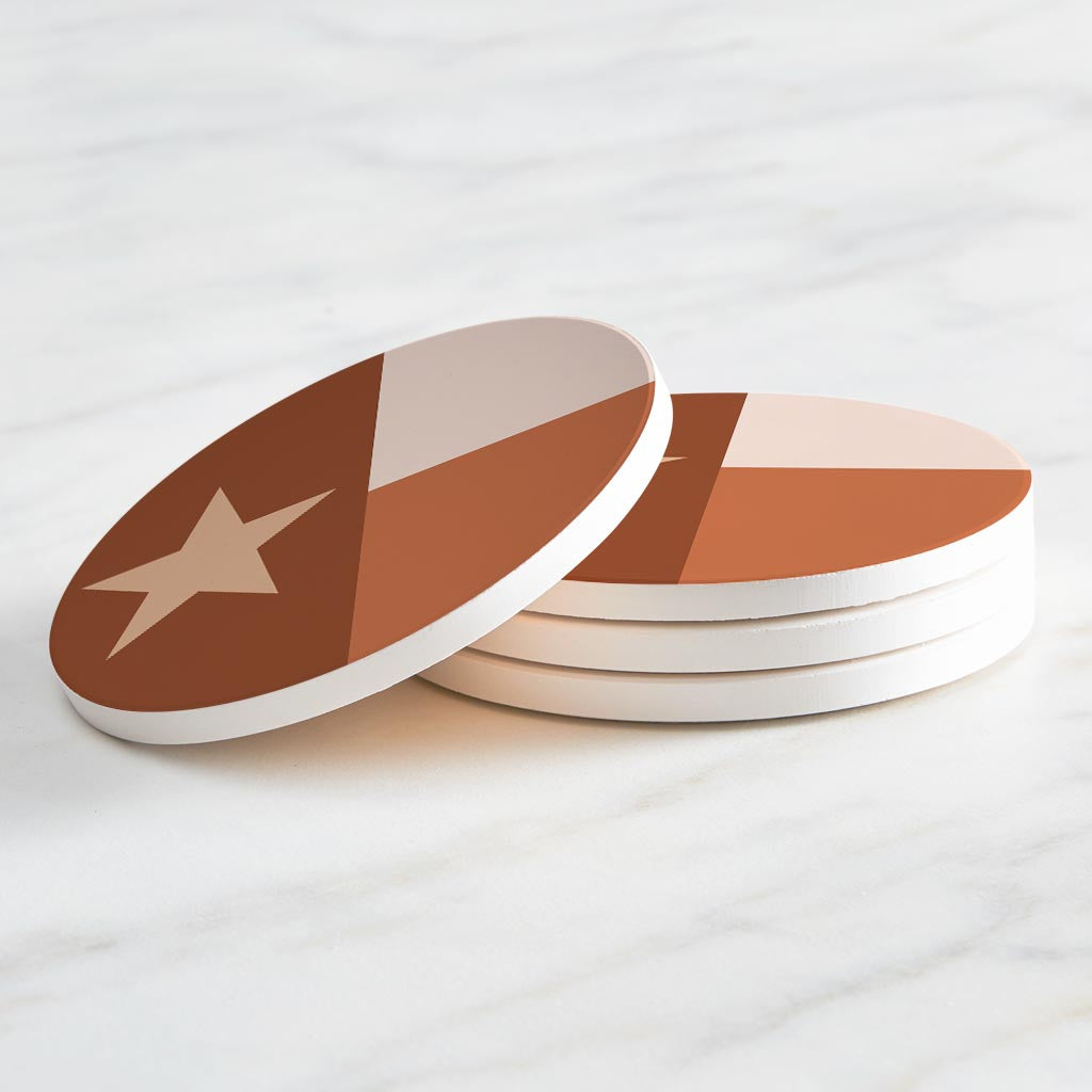 Modern Minimalist Texas State Flag | Absorbent Coasters | Set of 4 | Min 2