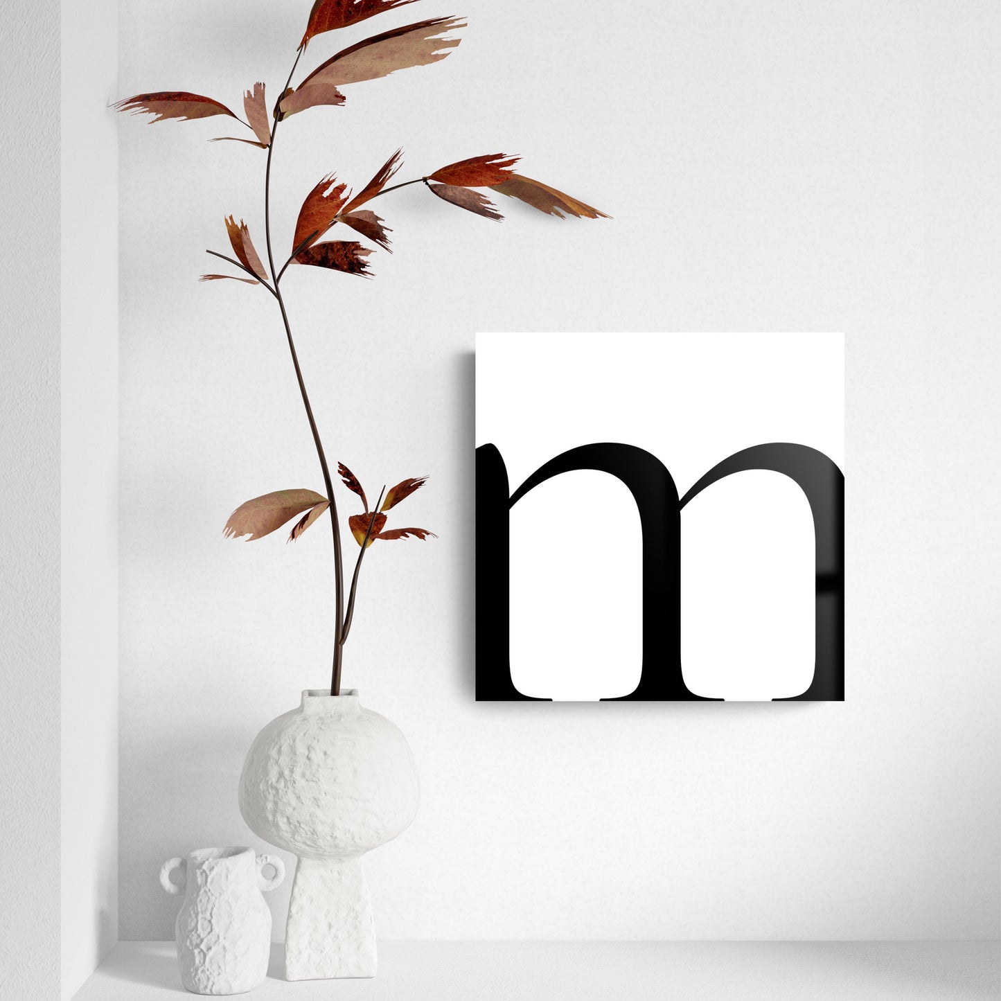 Minimal Monogram M | Hi-Def Glass Art | Eaches | Min 2