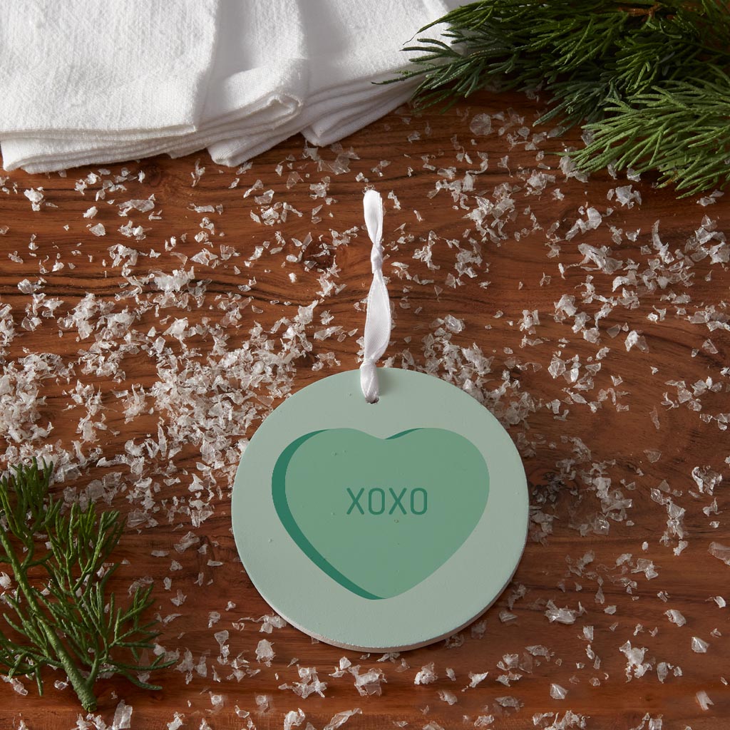 Message Hearts Xo| Wood Ornament | Eaches | Min 6