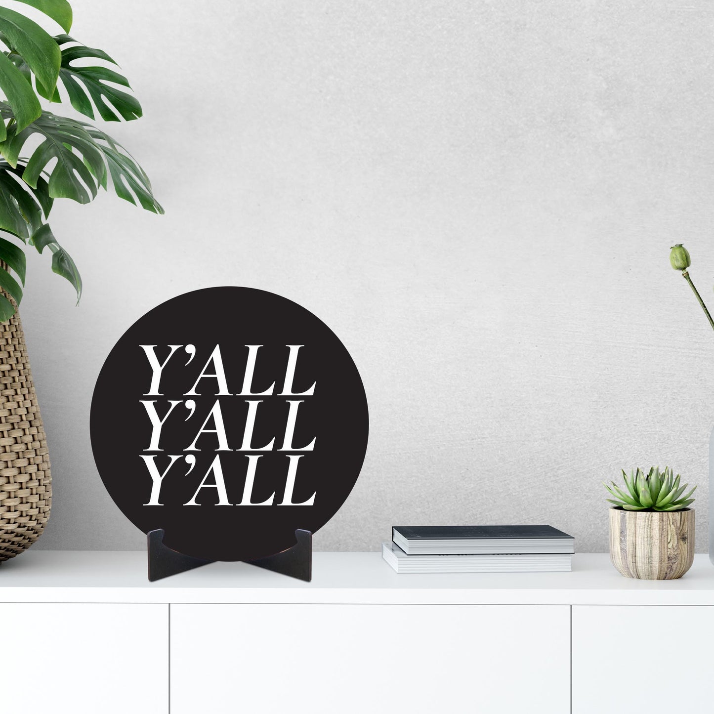 Minimalistic B&W Texas Yall | Wood Sign | Eaches | Min 1