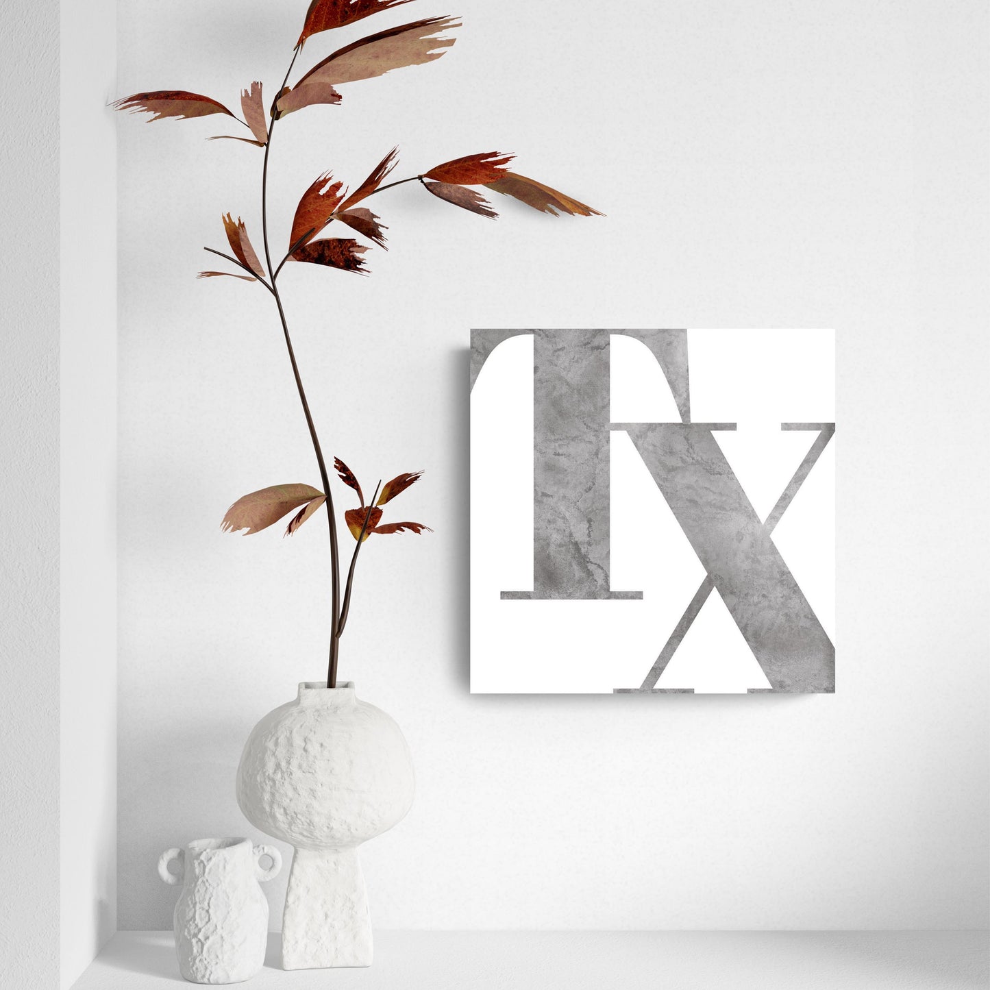 Modern White Texas Initials | Hi-Def Glass Art | Eaches | Min 2