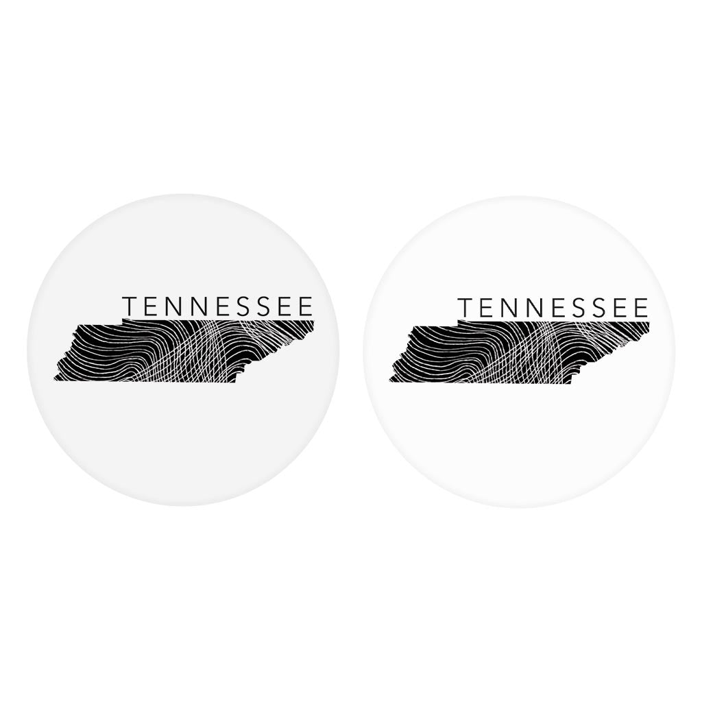 Minimalist B&W Tennessee State Name| Absorbent Car Coasters | Set of 2 | Min 4