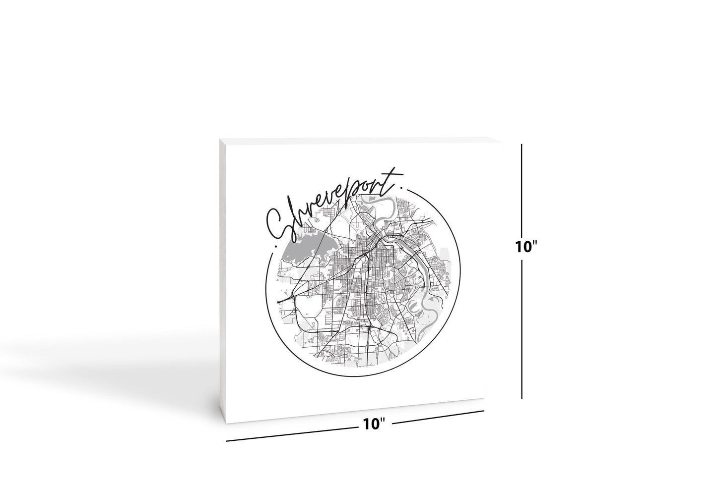 Modern Louisiana Shreveport Circle Map | Wood Block | Eaches | Min 2