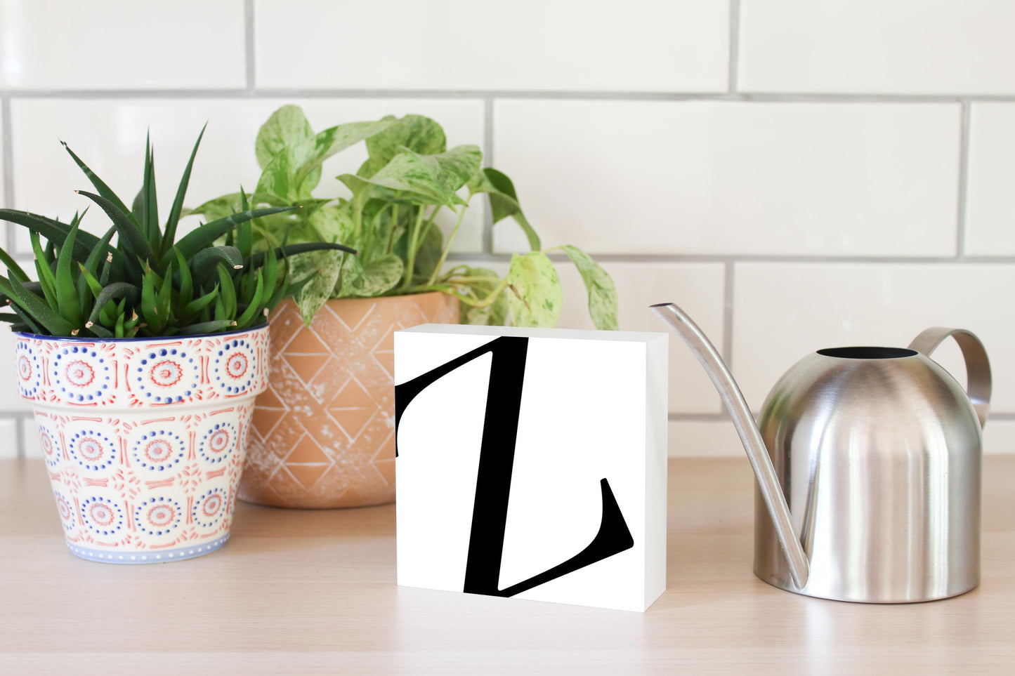 Minimal Monogram Z | Wood Block | Eaches | Min 4
