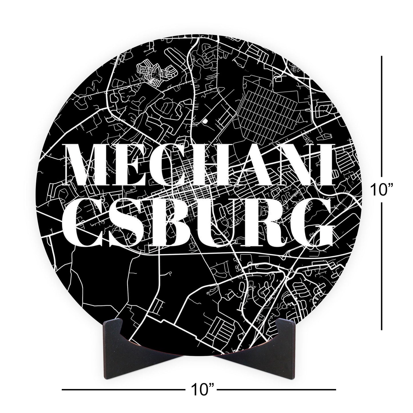 Minimalistic B&W Pennsylvania Mechanicsburg Map | Wood Sign | Eaches | Min 1