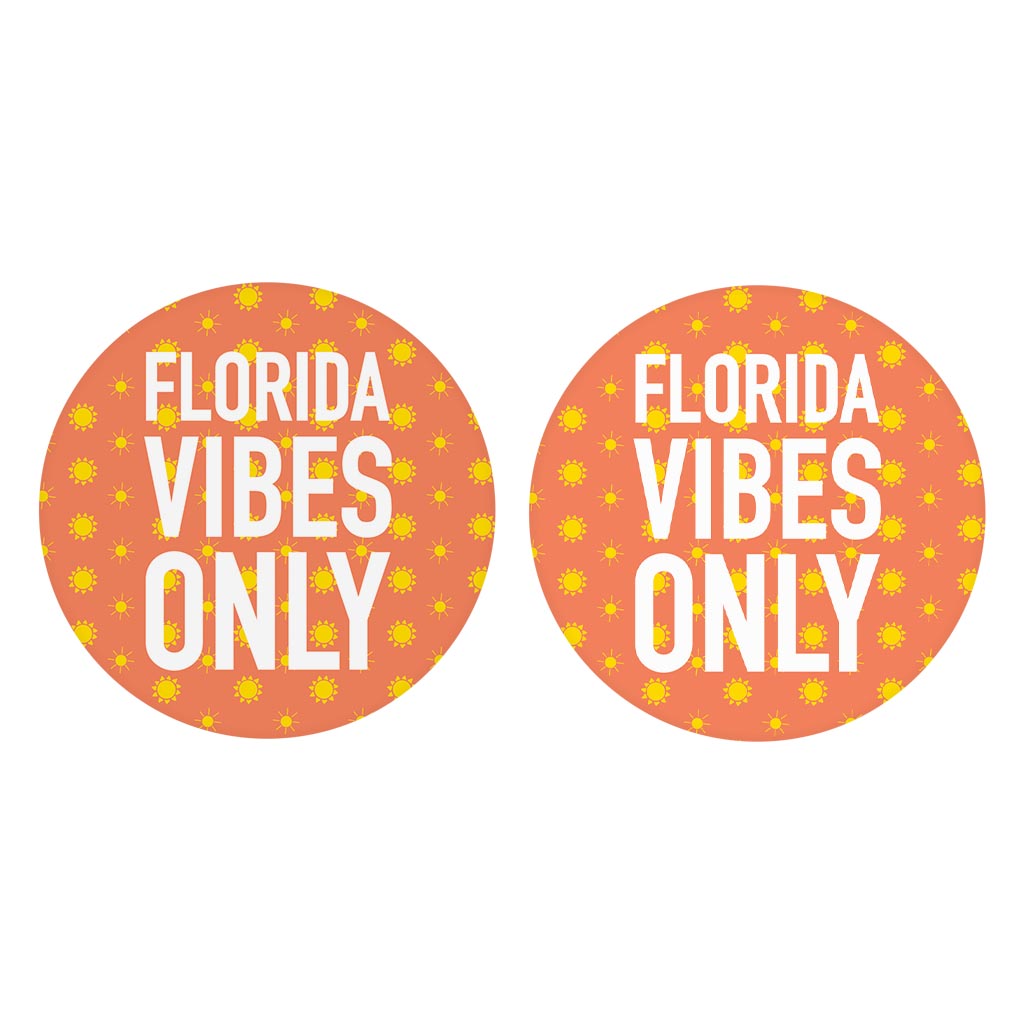 Florida Vibes Only | Absorbent Car Coasters | Set of 2 | Min 4